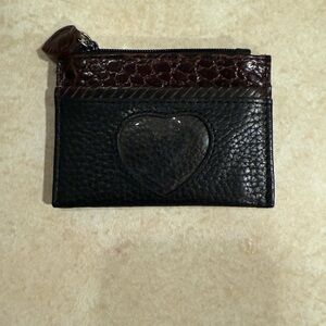 Brighton Chic Black and Brown Coin/Card Holder with Heart Detail